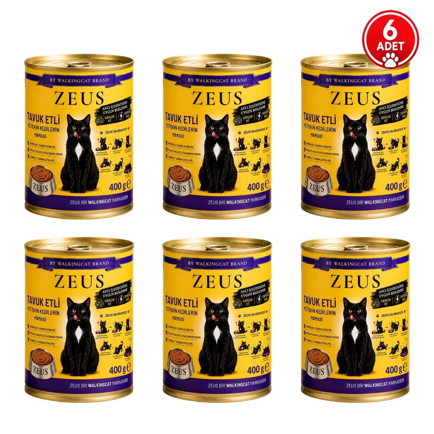 Tavuk Etli ZEUS Yetişkin Kedi Yaş Maması 400g