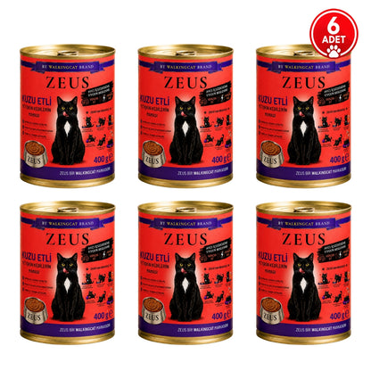 Kuzu Etli ZEUS Yetişkin Kedi Yaş Maması 400g
