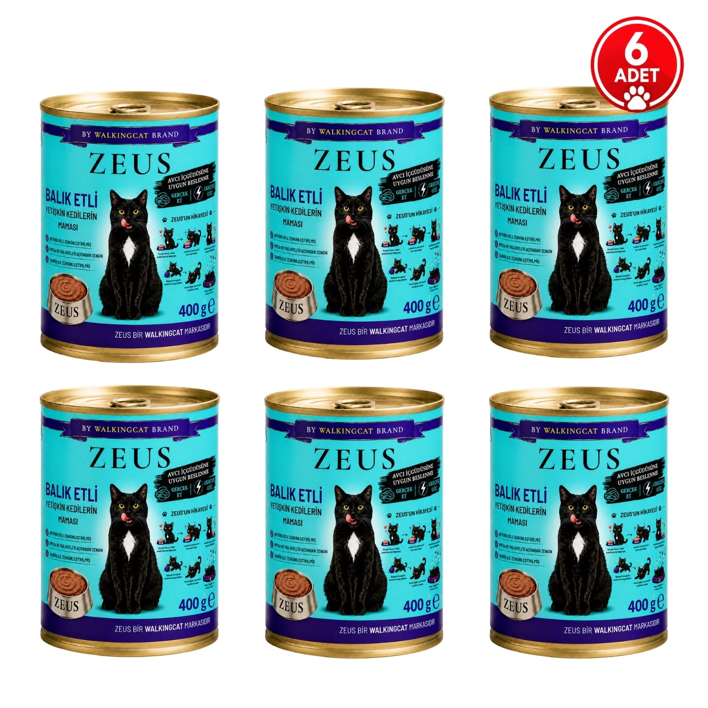 Balık Etli ZEUS Yetişkin Kedi Yaş Maması 400g