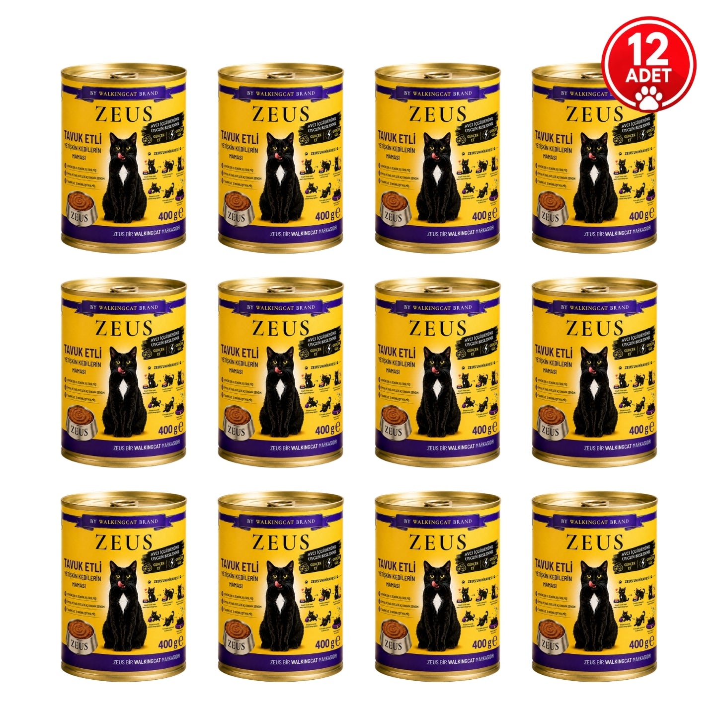 Tavuk Etli ZEUS Yetişkin Kedi Yaş Maması 400g