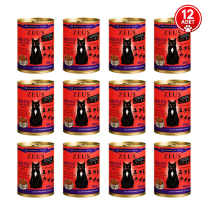 Kuzu Etli ZEUS Yetişkin Kedi Yaş Maması 400g