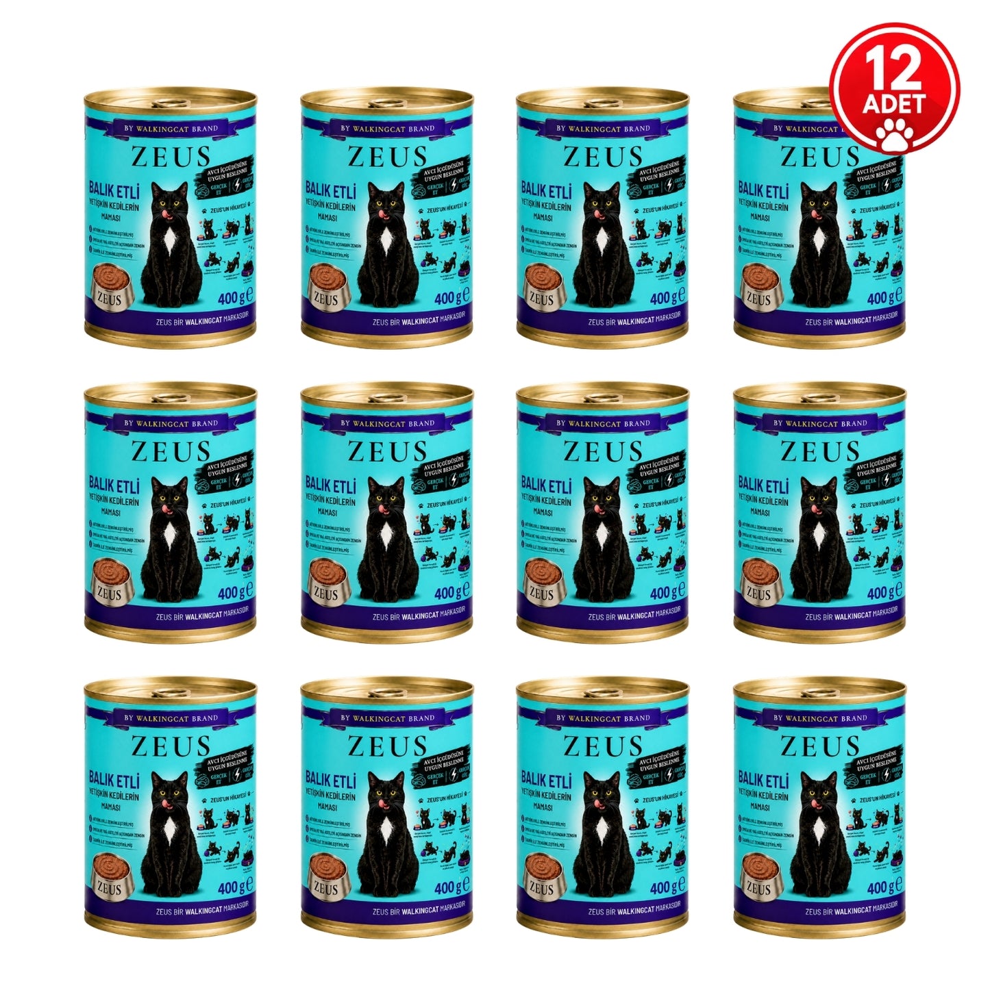 Balık Etli ZEUS Yetişkin Kedi Yaş Maması 400g