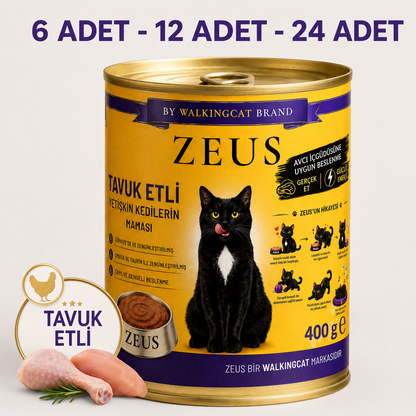 Tavuk Etli ZEUS Yetişkin Kedi Yaş Maması 400g